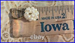 Vintage 14k Gold Pearl Necklace & Earrings Set Cultured Pearls, Estate Jewelry