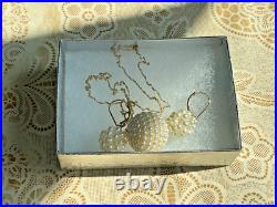 Vintage 14k Gold Pearl Necklace & Earrings Set Cultured Pearls, Estate Jewelry