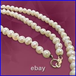 Vintage 14k SOLID Yellow Gold Findings Strand Pearls Necklace Bracelet Set Pearl