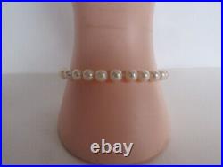 Vintage 14k Yellow Gold Cultured Pearl Deco Style Bracelet & Necklaces Set, IWI