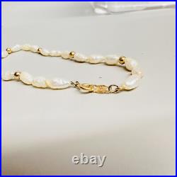 Vintage 14k Yellow Gold Freshwater Pearl Beaded Necklace and Bracelet Set Vintage 14k Yellow Gold Freshwater Pearl Beaded Necklace and Bracelet Set