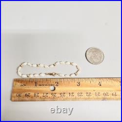 Vintage 14k Yellow Gold Freshwater Pearl Beaded Necklace and Bracelet Set