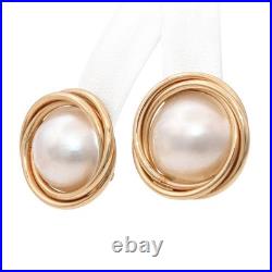 Vintage 14k Yellow Gold Mabe Pearl Jewelry Set Vintage 14k Yellow Gold Mabe Pearl Jewelry Set