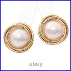 Vintage 14k Yellow Gold Mabe Pearl Jewelry Set Vintage 14k Yellow Gold Mabe Pearl Jewelry Set