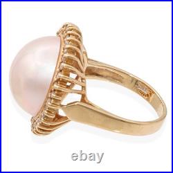 Vintage 14k Yellow Gold Mabe Pearl Jewelry Set Vintage 14k Yellow Gold Mabe Pearl Jewelry Set