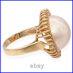 Vintage 14k Yellow Gold Mabe Pearl Jewelry Set Vintage 14k Yellow Gold Mabe Pearl Jewelry Set