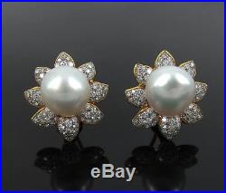 Vintage 18.50ct Diamond & South Seas Pearl Earring Brooch & Ring Set