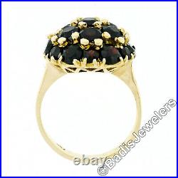 Vintage 18k Yellow Gold 2.50ctw Bead Prong Set Round Garnet Dome Bombe Ring