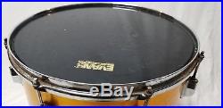 Vintage 1970s Pearl Wood Fiberglass Gold 16 x 14 Depth Drum Set Tom Drum