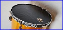 Vintage 1970s Pearl Wood Fiberglass Gold 16 x 14 Depth Drum Set Tom Drum