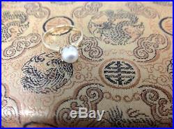 Vintage 6 or 7mm Cultured Pearl Ring Set in 14k Gold with Six Prongs Hallmark C
