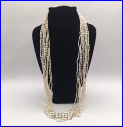 Vintage 8-Strand 14K Gold Clasp Genuine Freshwater Rice Pearl Necklace+Bracelet Vintage 8-Strand 14K Gold Clasp Genuine Freshwater Rice Pearl Necklace+Bracelet