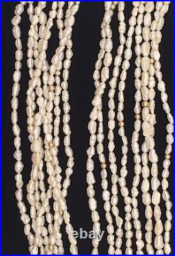 Vintage 8-Strand 14K Gold Clasp Genuine Freshwater Rice Pearl Necklace+Bracelet Vintage 8-Strand 14K Gold Clasp Genuine Freshwater Rice Pearl Necklace+Bracelet