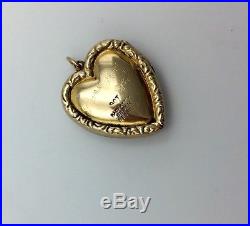 Vintage 9ct gold front & back heart shaped locket with silver set seed pearls