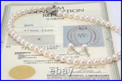 Vintage Akoya Pearl 7.5-8mm Necklace Silver & 8mm K14WG Earrings Set withCert Vintage Akoya Pearl 7.5-8mm Necklace Silver & 8mm K14WG Earrings Set withCert