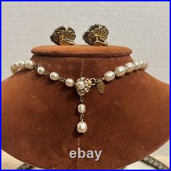 Vintage & Antique 1920's Miriam Haskell Pearl Choker & Earrings Set First Design