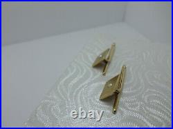Vintage Art Deco Brushed 14K Solid Gold White Seed Pearl Tuxedo Shirt Stud