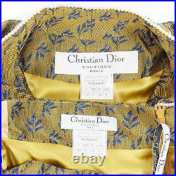 Vintage CHRISTIAN DIOR 1997 Galliano gold jacquard pearl chinoiserie set FR38 M