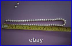 Vintage CP Pearl Necklace Earrings Set 14K Gold Filigree Clasp Bridal Jewelry 3x