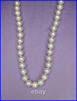 Vintage CP Pearl Necklace Earrings Set 14K Gold Filigree Clasp Bridal Jewelry 3x