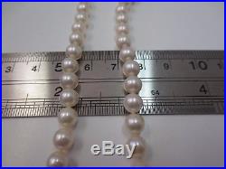 Vintage Cultured Pearls Necklace 14K Solid Y. Gold Pearl Clasp 17.5