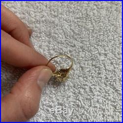 Vintage Dainty Cluster Cultured Pearl Set Ring 14K Yellow Gold Size 6
