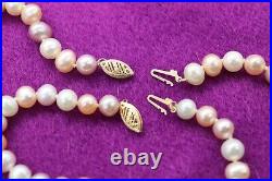 Vintage David Varsano 14K Gold Pearl Necklace and Bracelet Set