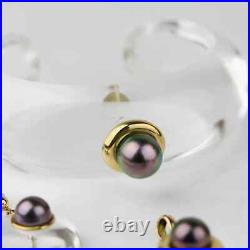 Vintage Designer Lucite Bracelet Earrings Ring Set with 18K Gold & Tahitian Pearls