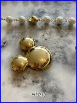 Vintage Disney Napier Rare Set Pearl Necklace Bracelet Brooch Earring Gold Tone