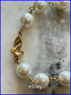 Vintage Disney Napier Rare Set Pearl Necklace Bracelet Brooch Earring Gold Tone