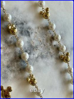 Vintage Disney Napier Rare Set Pearl Necklace Bracelet Brooch Earring Gold Tone