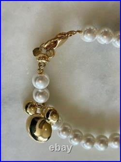 Vintage Disney Napier Rare Set Pearl Necklace Bracelet Brooch Earring Gold Tone