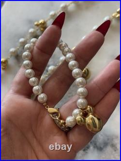 Vintage Disney Napier Rare Set Pearl Necklace Bracelet Brooch Earring Gold Tone