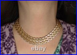 Vintage Erwin Pearl 2-Tone Gold Snakeskin Scales Bracelet NECKLACE Earrings SET