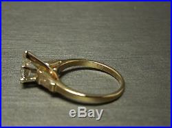 Vintage Estate C1970 14K Gold 1.26TCW Pear Tear Drop Diamond Engagement Ring Set