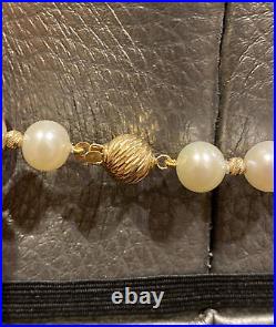 Vintage FIC 14K Yellow Gold Freshwater Pearl 18 Necklace 7.5 Bracelet Set