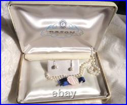Vintage Fine Cultured Pearls 18 Strand + 10K Gold Pearl Earrings Original Box