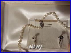 Vintage Fine Cultured Pearls 18 Strand + 10K Gold Pearl Earrings Original Box