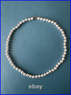 Vintage Genuine Pearl Necklace and Bracelet Set With 14K Gold Clasps Sz 18/7.5 Vintage Genuine Pearl Necklace and Bracelet Set With 14K Gold Clasps Sz 18/7.5