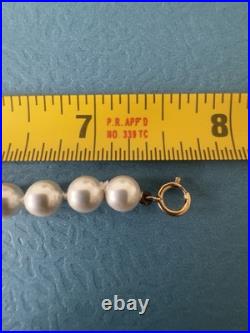 Vintage Genuine Pearl Necklace and Bracelet Set With 14K Gold Clasps Sz 18/7.5 Vintage Genuine Pearl Necklace and Bracelet Set With 14K Gold Clasps Sz 18/7.5