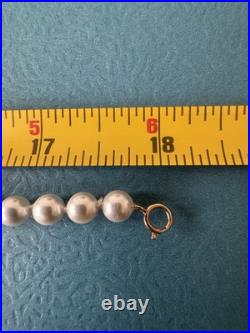 Vintage Genuine Pearl Necklace and Bracelet Set With 14K Gold Clasps Sz 18/7.5 Vintage Genuine Pearl Necklace and Bracelet Set With 14K Gold Clasps Sz 18/7.5