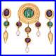 Vintage-Gold-Plated-Amethyst-Malachite-Pearl-Brooch-Earring-Set-01-ox