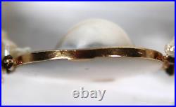 Vintage Hand Made Mabé Pearl Necklace 4K Yellow Gold Setting 4 Strands