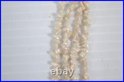 Vintage Hand Made Mabé Pearl Necklace 4K Yellow Gold Setting 4 Strands