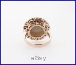 Vintage Handmade Mabe Pearl Set 9k Rose Gold Dress Ring Size R Val $2900