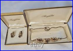 Vintage Imperial Cultured Pearls 16 Necklace & Earrings Set Gold Filled Estate