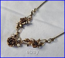 Vintage Imperial Cultured Pearls 16 Necklace & Earrings Set Gold Filled Estate