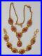 Vintage-India-Real-Ruby-Drop-Necklace-Bracelet-Set-Gold-Tone-Large-Links-Flower-01-ras