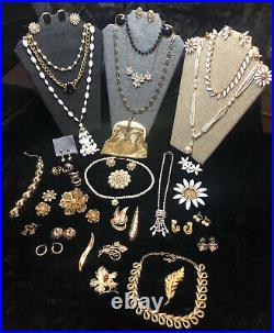 Vintage Jewelry Lot Whiting Davis Monet Coro Trifari Gold Rhinestone Pearls Sets