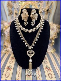 Vintage Lisner Pearl Gold Jewelry Set